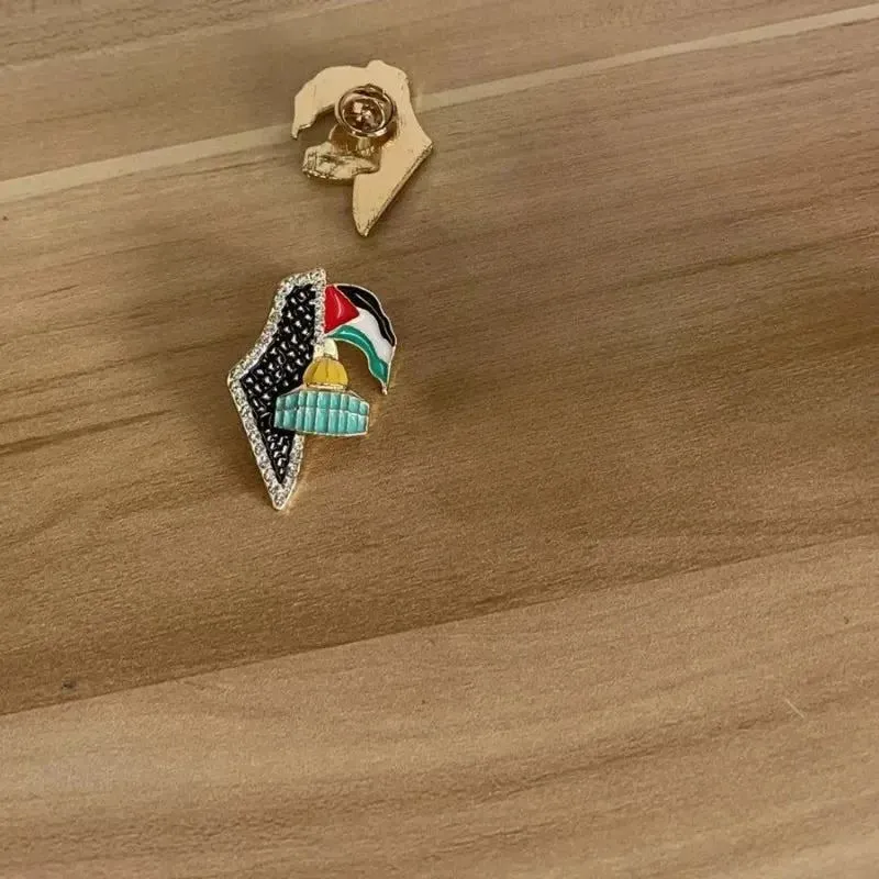 Fashionable And Exquisite New Arab Map Palestine Scarf Brooch For Temperament And Personality Men And Women Jewelry Gifts