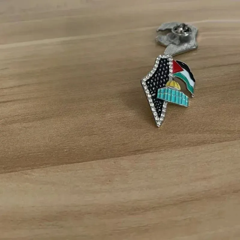 Fashionable And Exquisite New Arab Map Palestine Scarf Brooch For Temperament And Personality Men And Women Jewelry Gifts