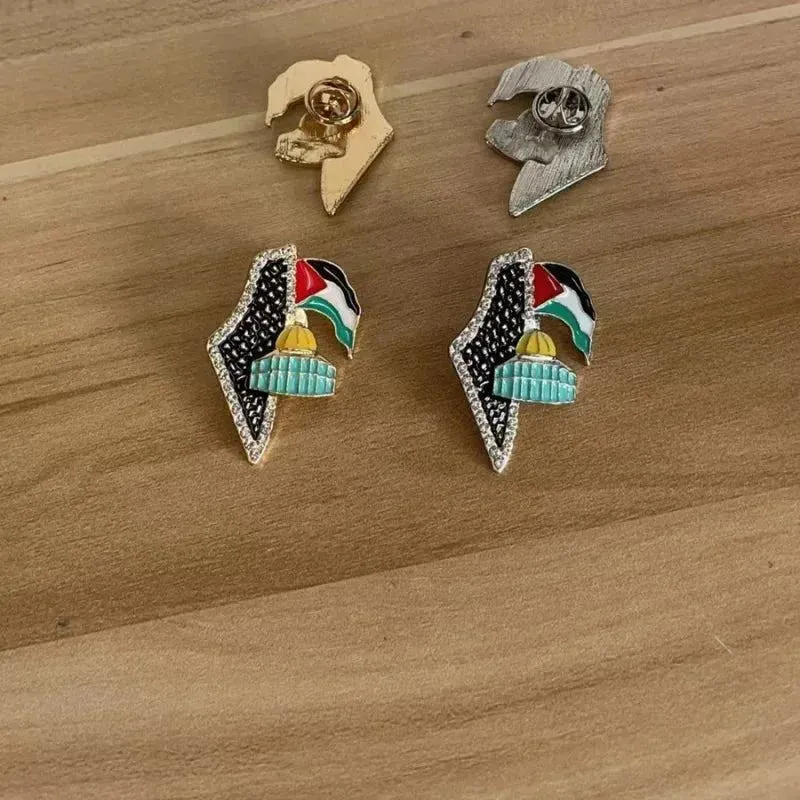 Fashionable And Exquisite New Arab Map Palestine Scarf Brooch For Temperament And Personality Men And Women Jewelry Gifts