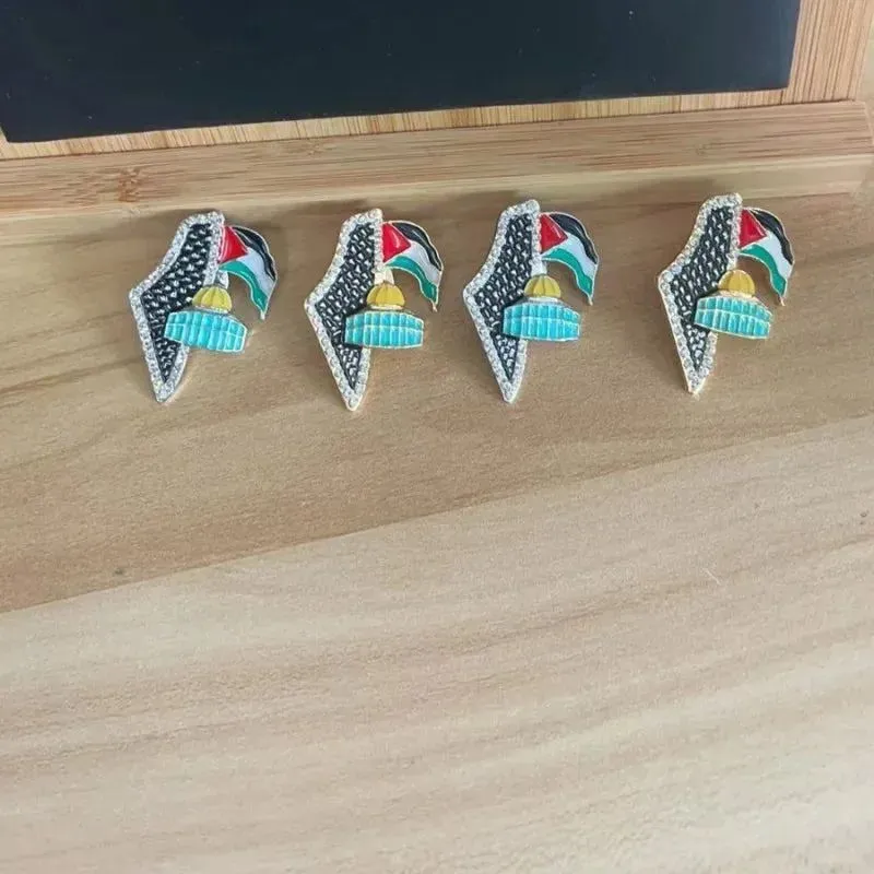 Fashionable And Exquisite New Arab Map Palestine Scarf Brooch For Temperament And Personality Men And Women Jewelry Gifts