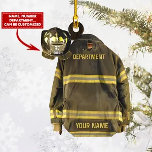 Firefighter - Custom Shaped Ornament 04