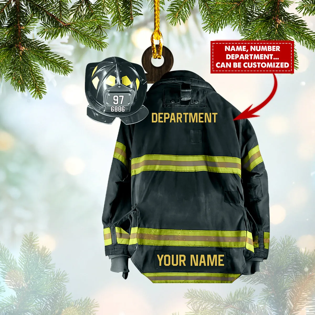Firefighter - Custom Shaped Ornament 389