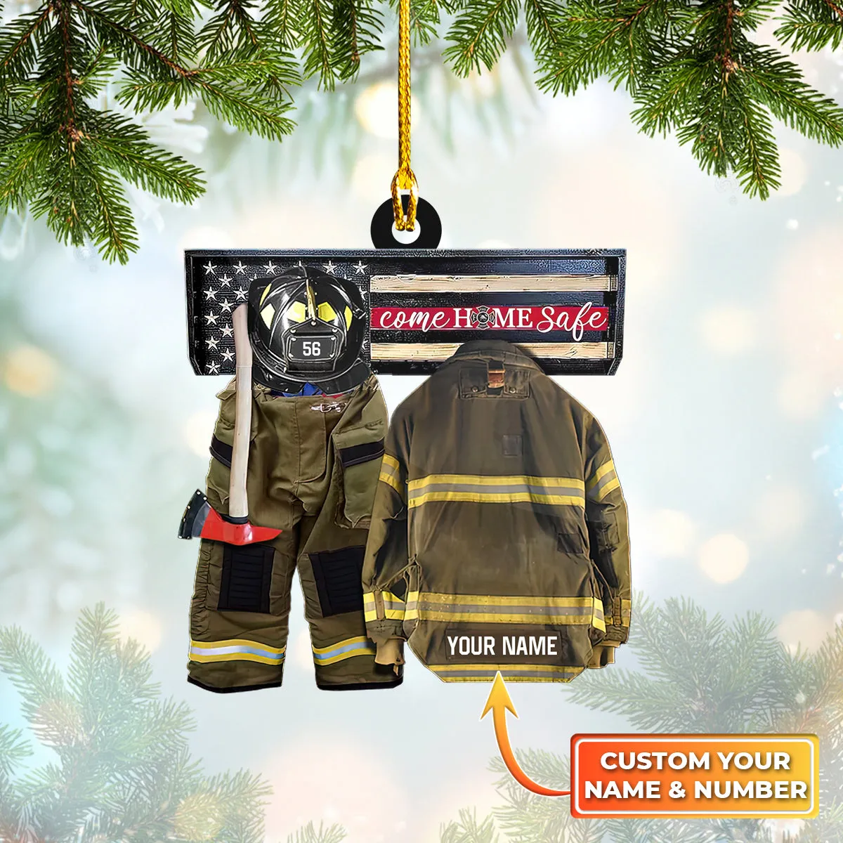 Firefighter - Custom Shaped Ornament Firefighter 68.3