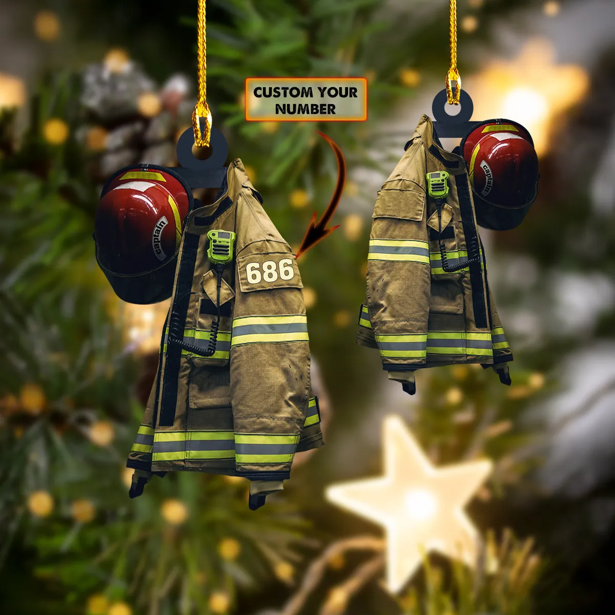 Firefighter - Shaped Ornament 01.2 - (Captain)