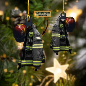 Firefighter - Shaped Ornament 01.2.2 (Captain - Red Helmet, Black Jacket)