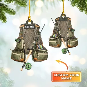 Fishing - Custom Shaped Ornament - Fishing Vest Orange Ornament 02