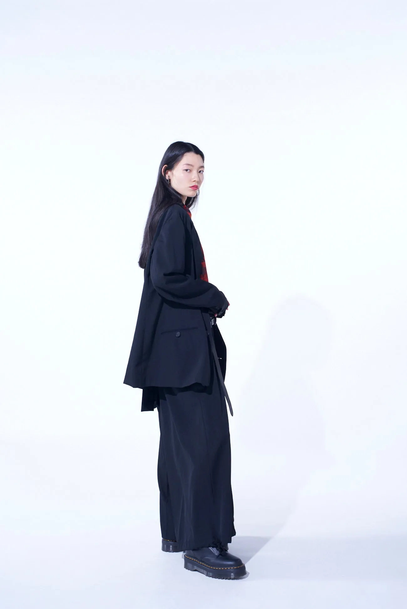 FLAMES PATTERN ASYMMETRICAL JACKET