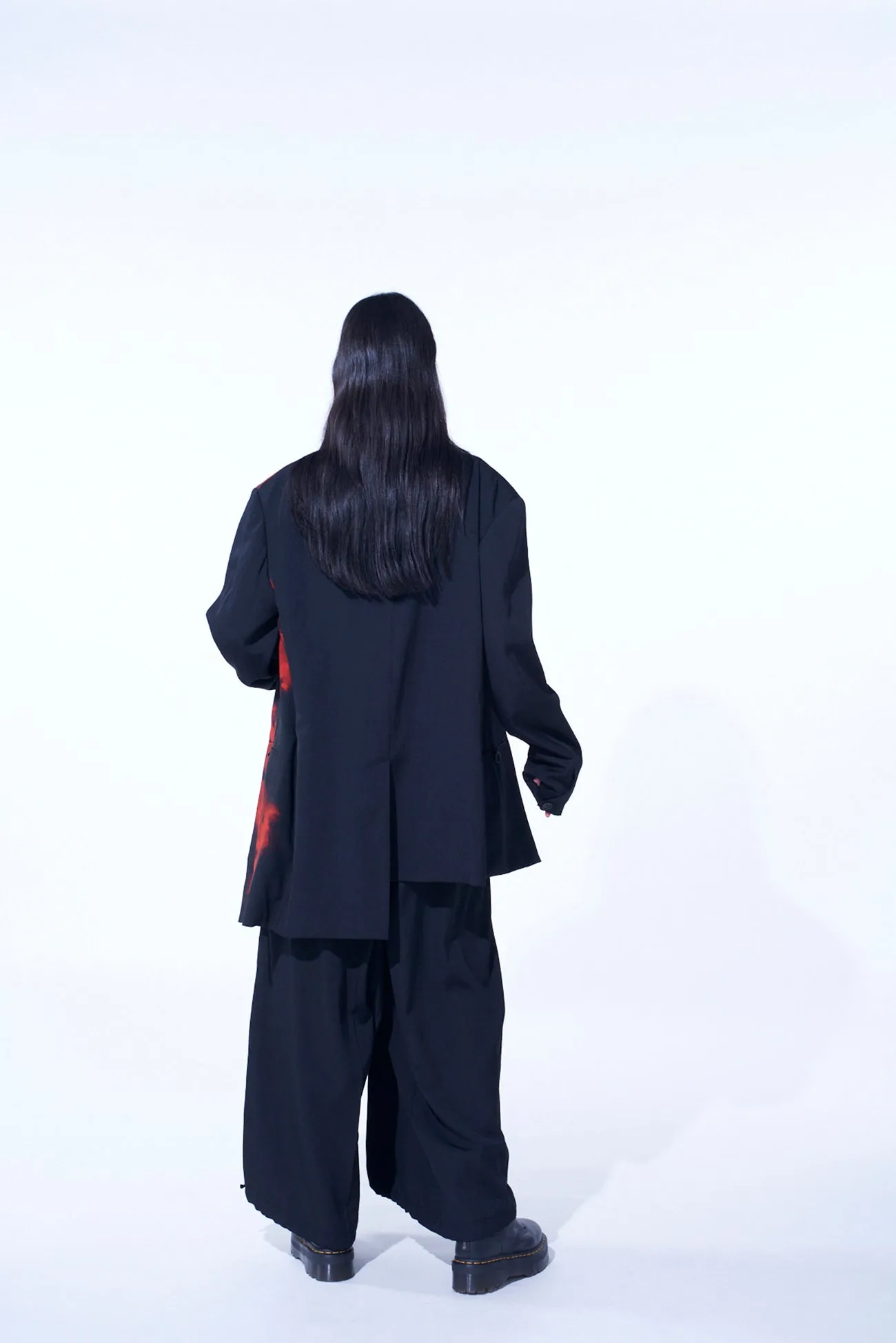 FLAMES PATTERN ASYMMETRICAL JACKET