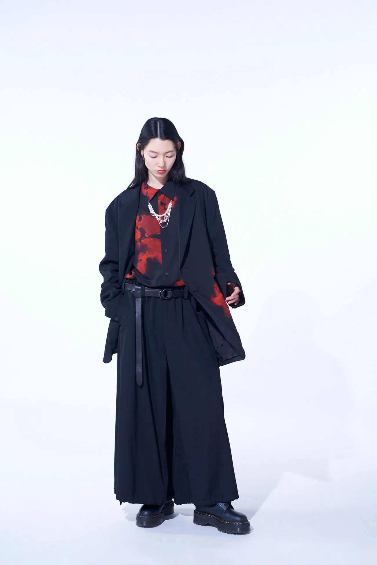 FLAMES PATTERN ASYMMETRICAL JACKET