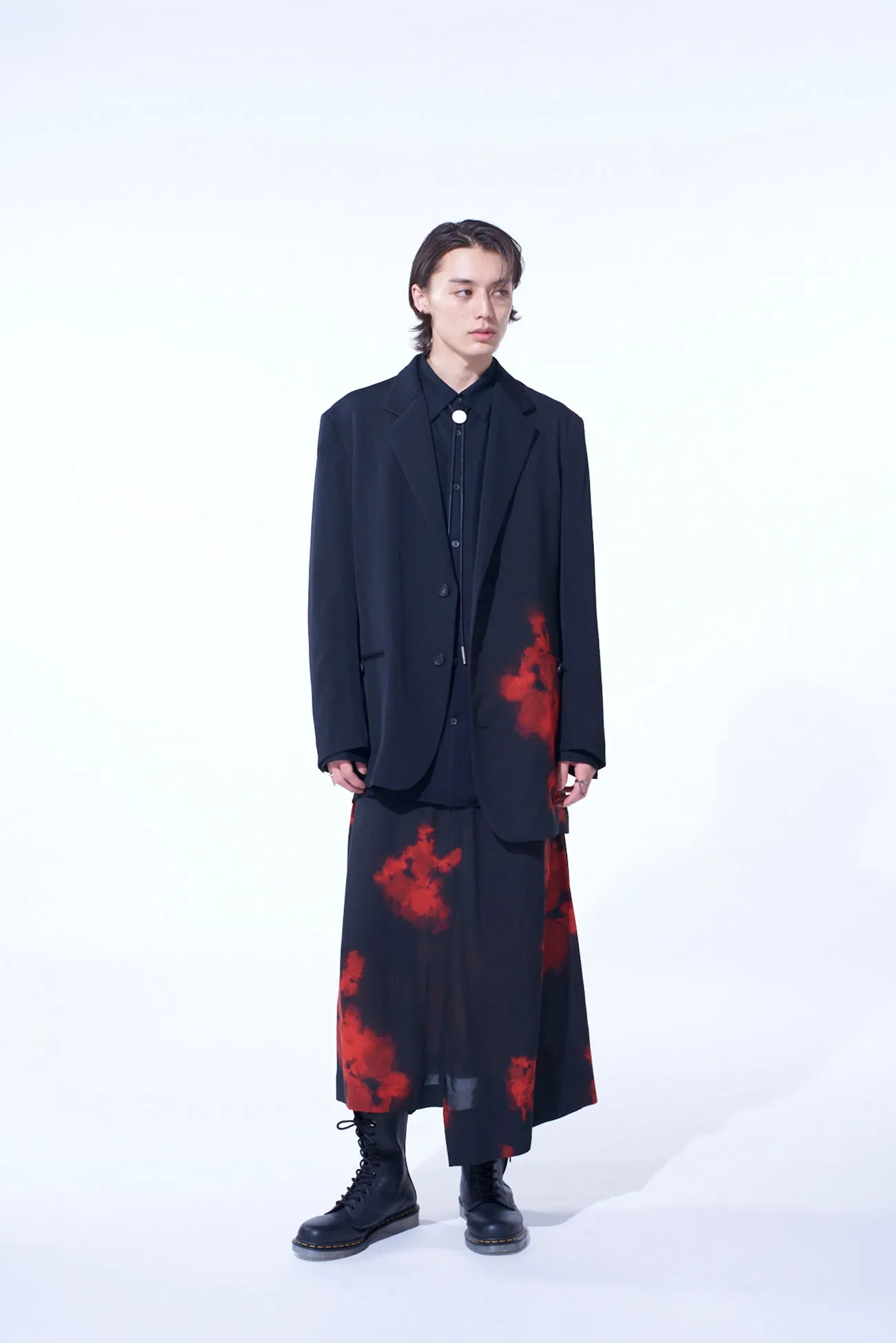 FLAMES PATTERN ASYMMETRICAL JACKET