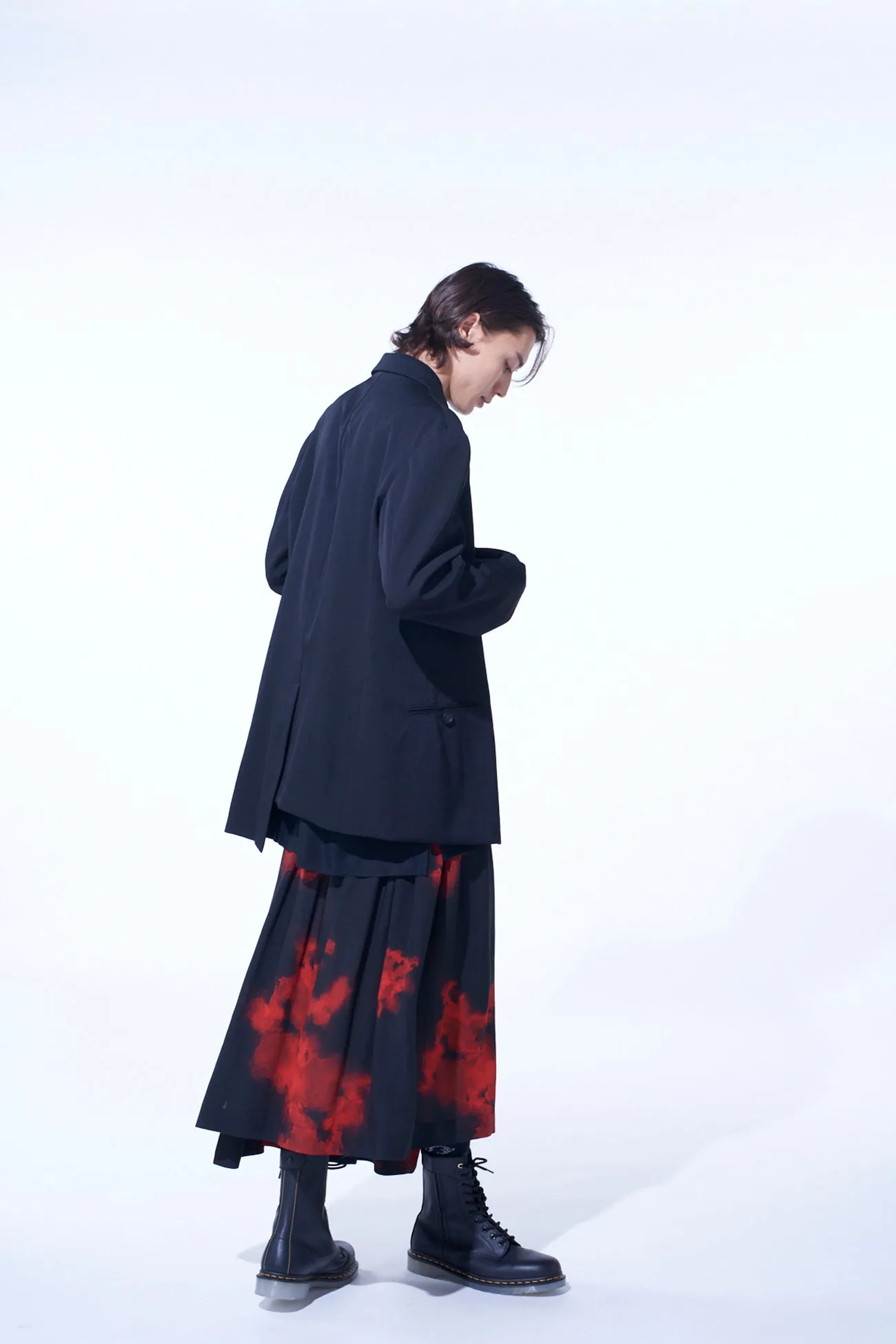 FLAMES PATTERN ASYMMETRICAL JACKET