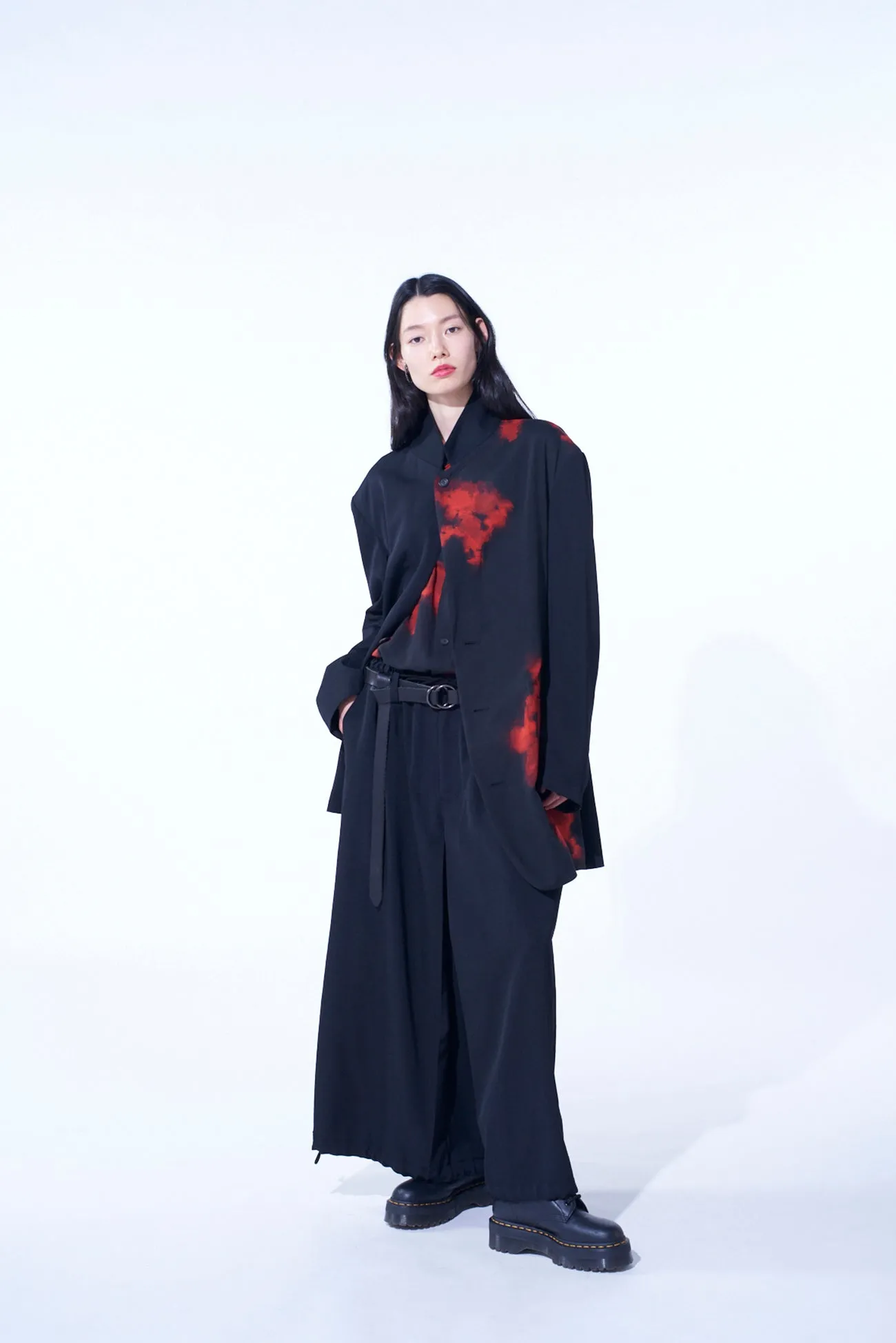 FLAMES PATTERN ASYMMETRICAL JACKET