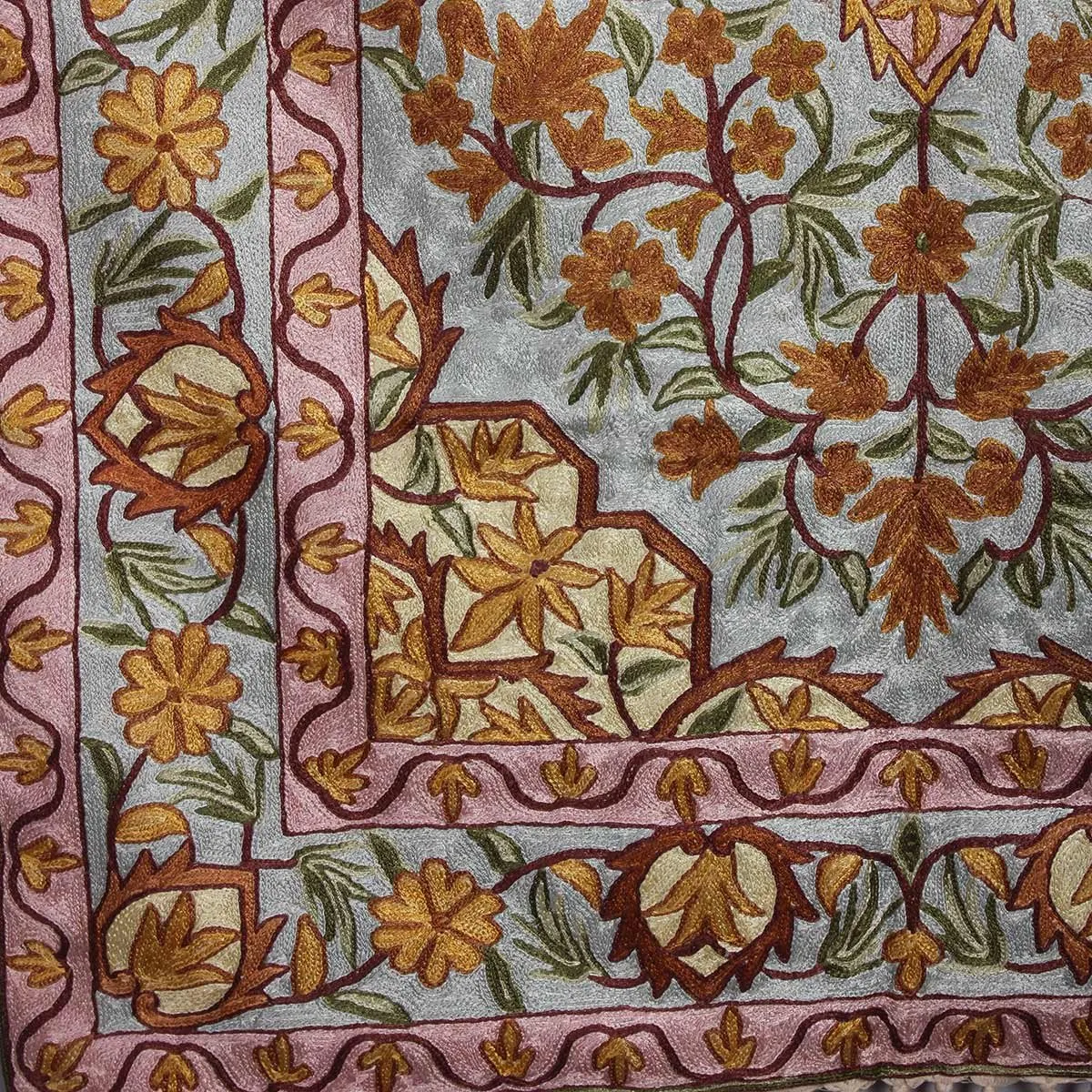 FLORAL DESIGN SILK RUG 3 X 5 FT