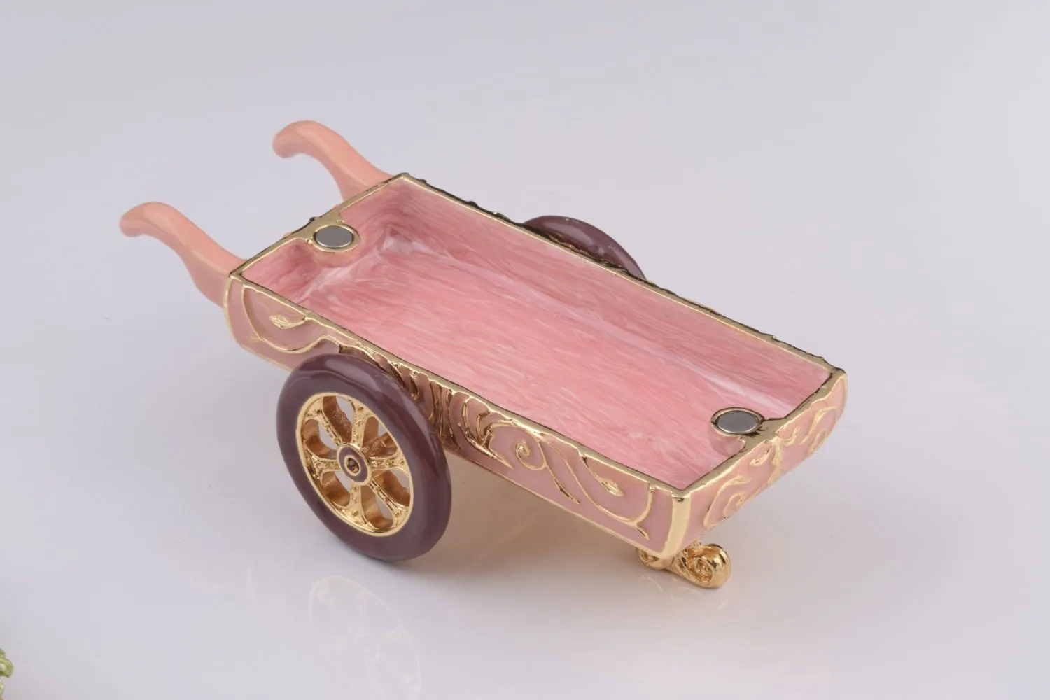 Florist Cat with flowers cart trinket box