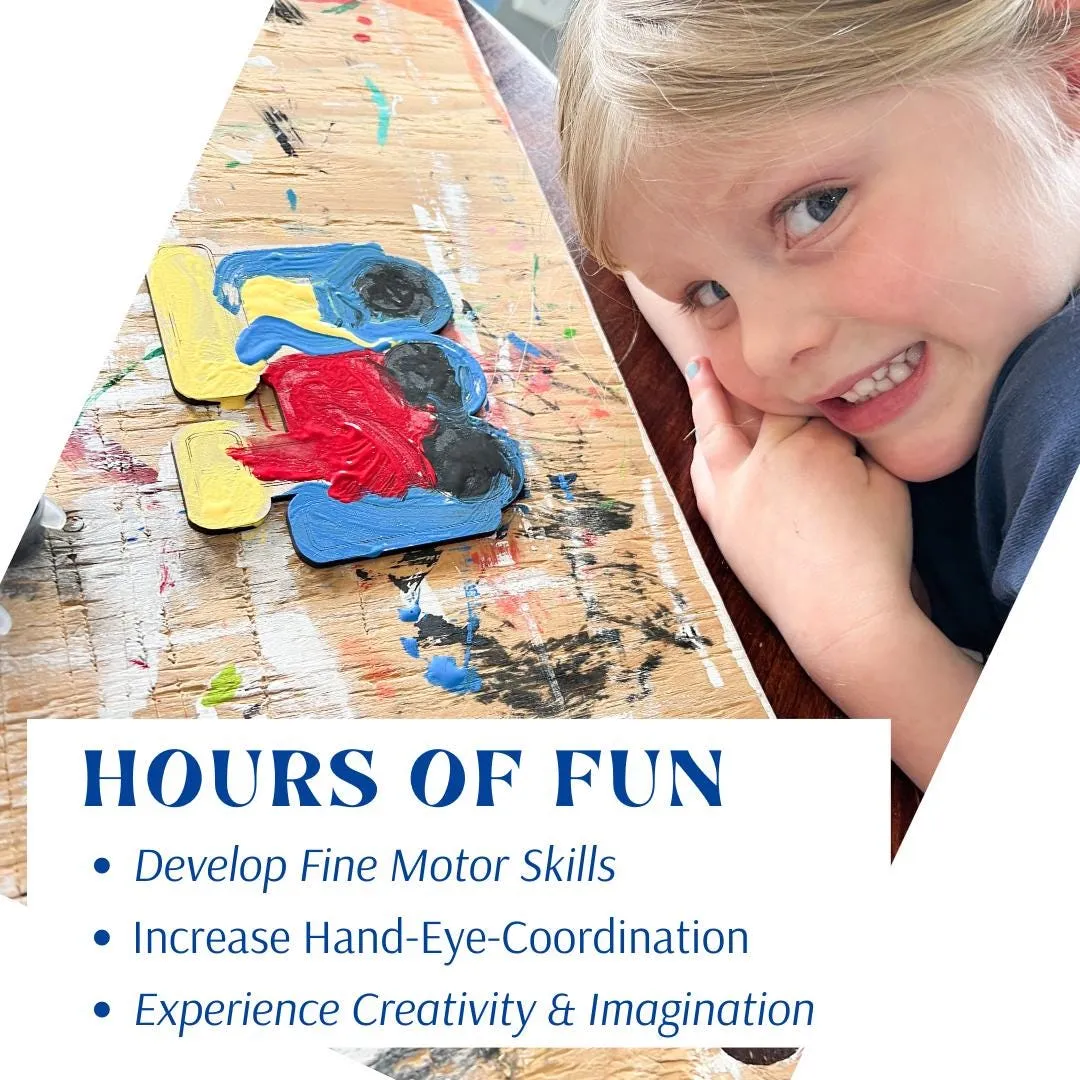 Flower Painting by Numbers, Craft Kits for Kids,  Unpainted Wood Make Your Own Sign, Flower Birthday Party Favor