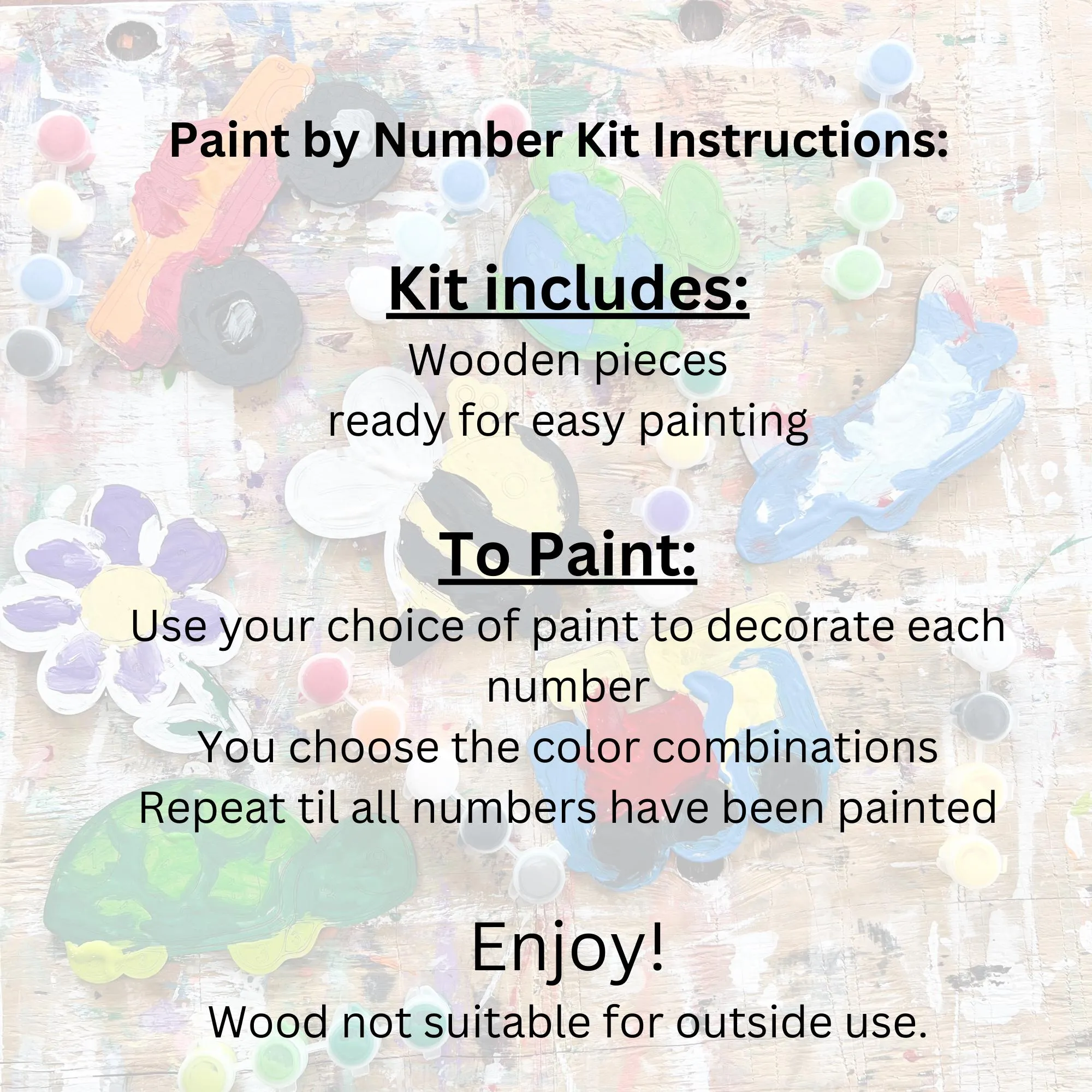 Flower Painting by Numbers, Craft Kits for Kids,  Unpainted Wood Make Your Own Sign, Flower Birthday Party Favor