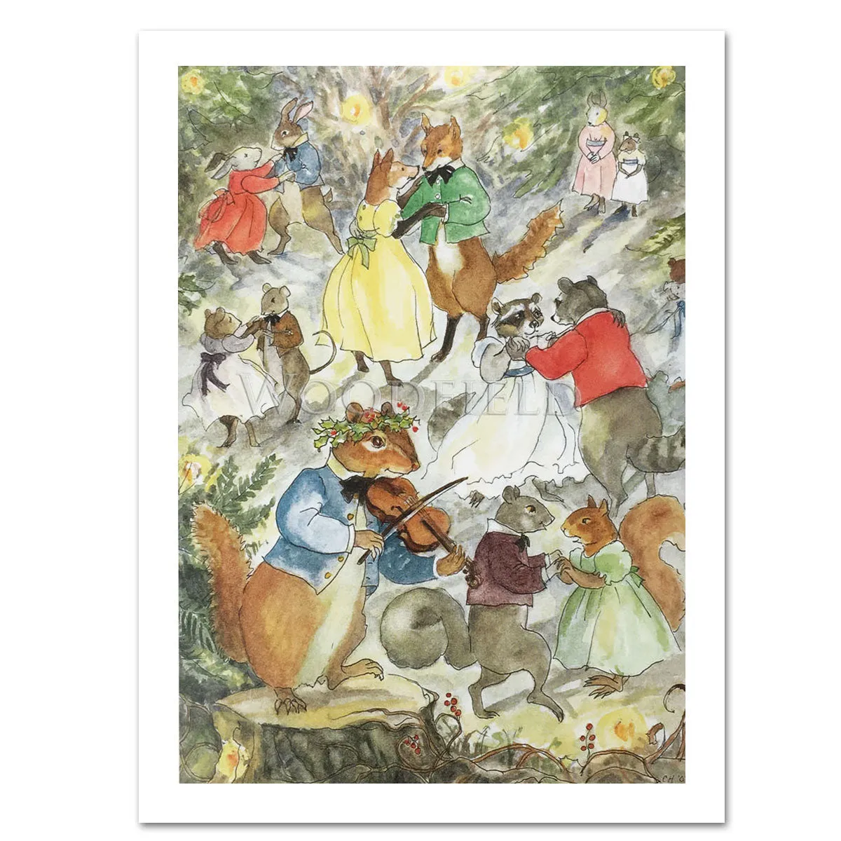 Forest New Year's Ball Holiday Cards