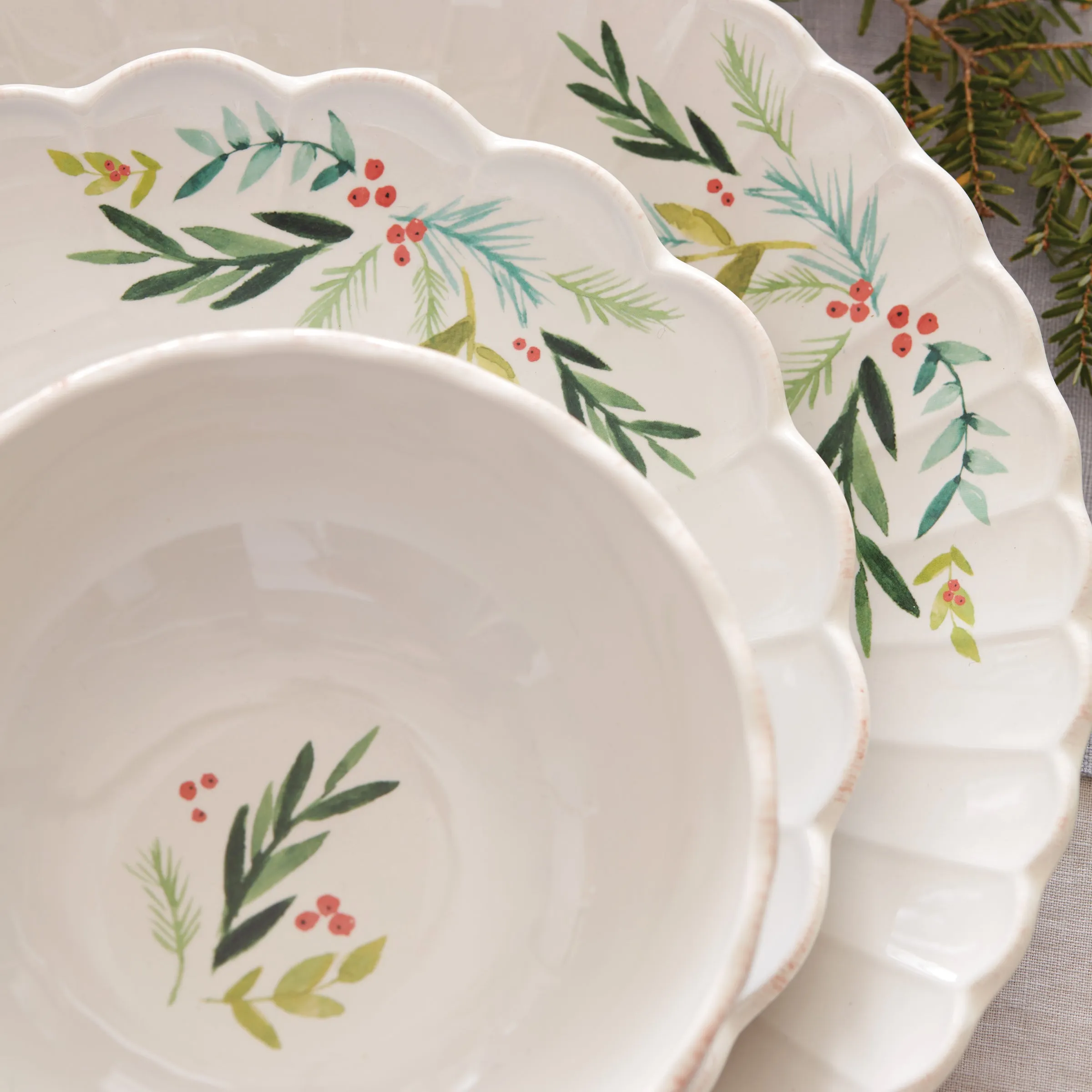 French Perle Berry All-Purpose Bowls, Set of 4