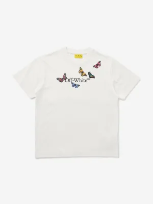 Girls Bookish Butterfly T-Shirt in White