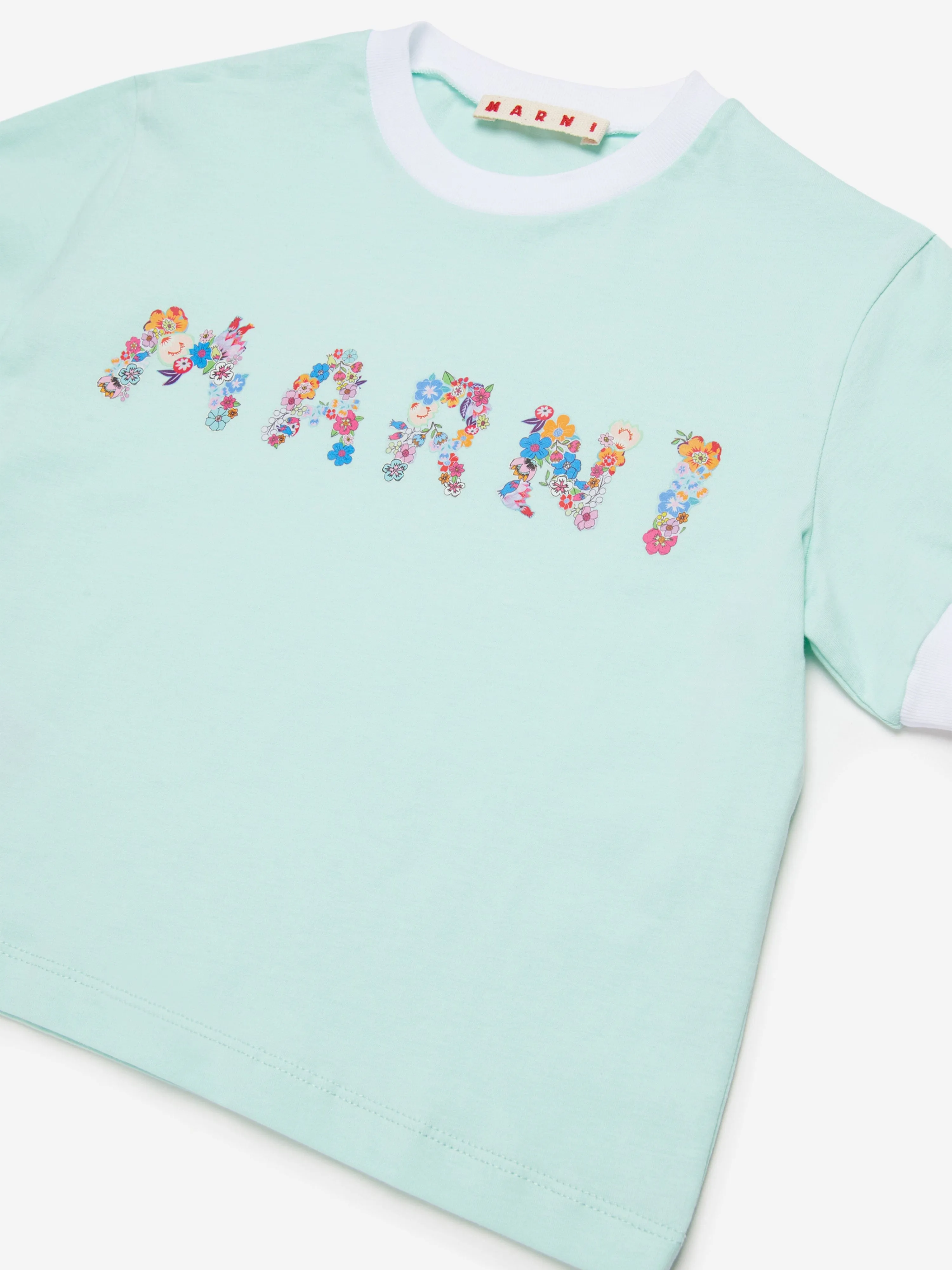 Girls Floral Logo T-Shirt in Green