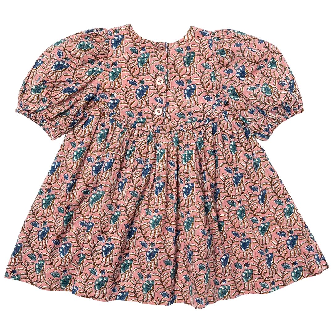 Girl's Rowen Dress - Mauveglow Vine Floral