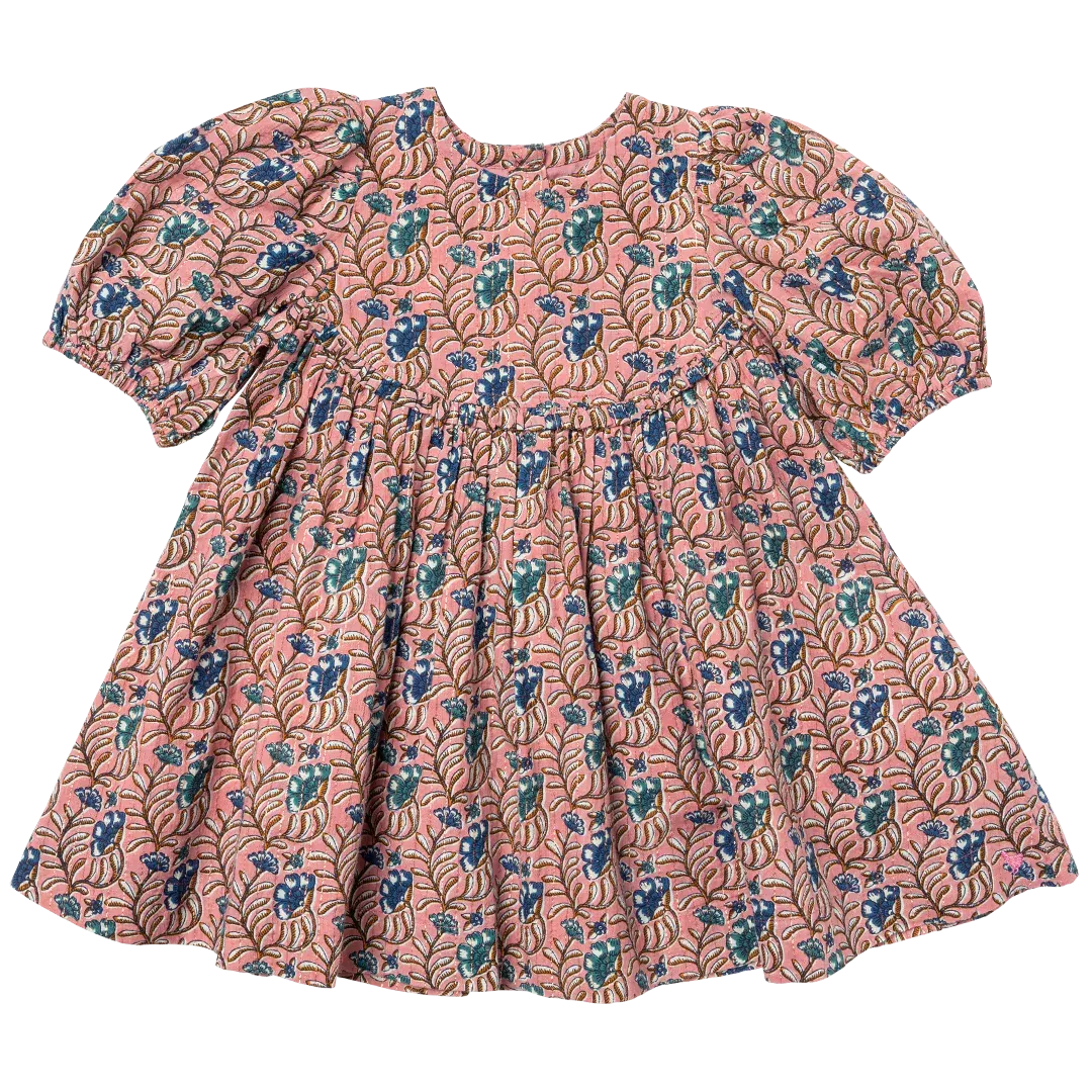 Girl's Rowen Dress - Mauveglow Vine Floral
