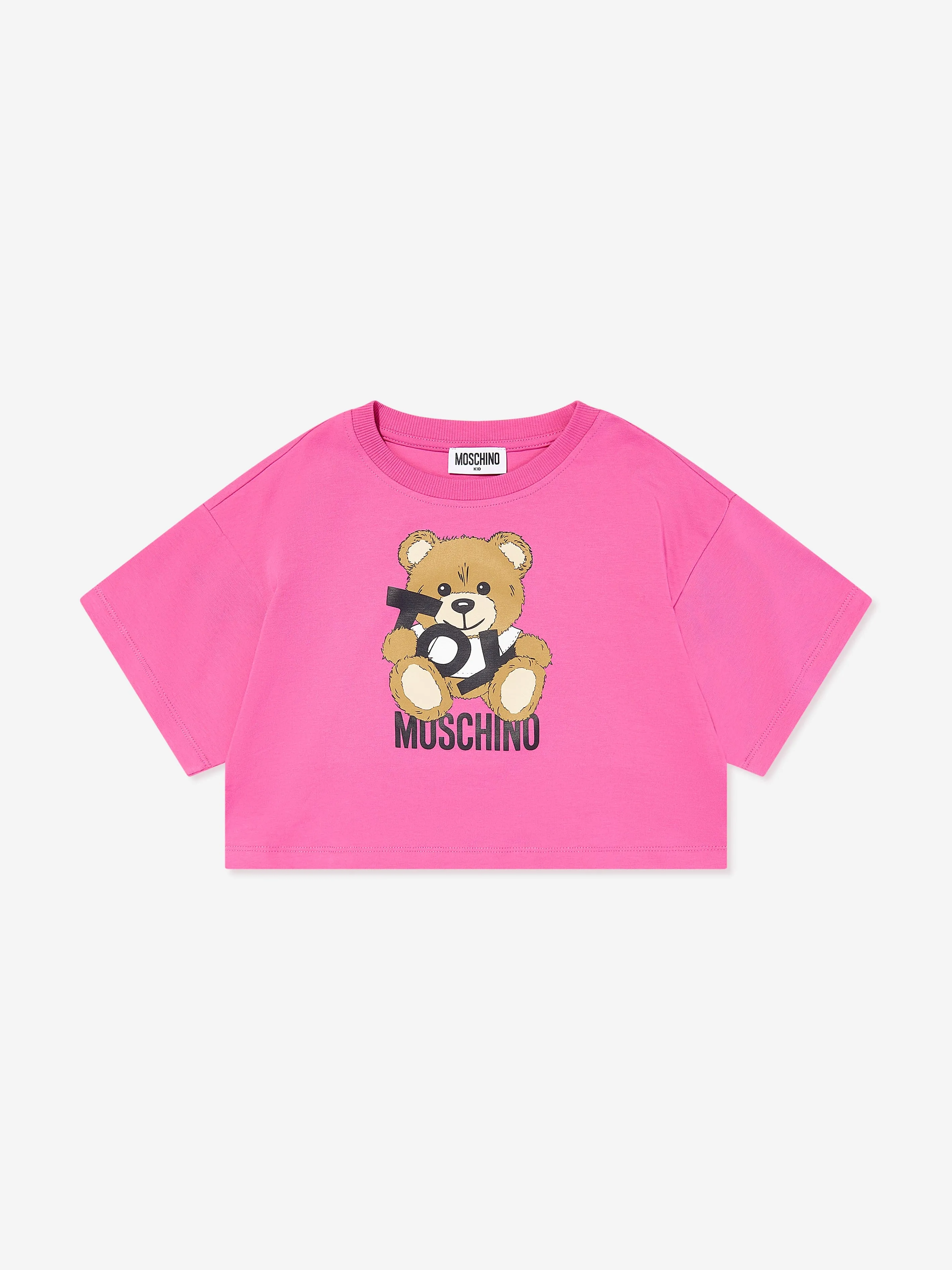 Girls Teddy Bear Logo T-Shirt in Pink