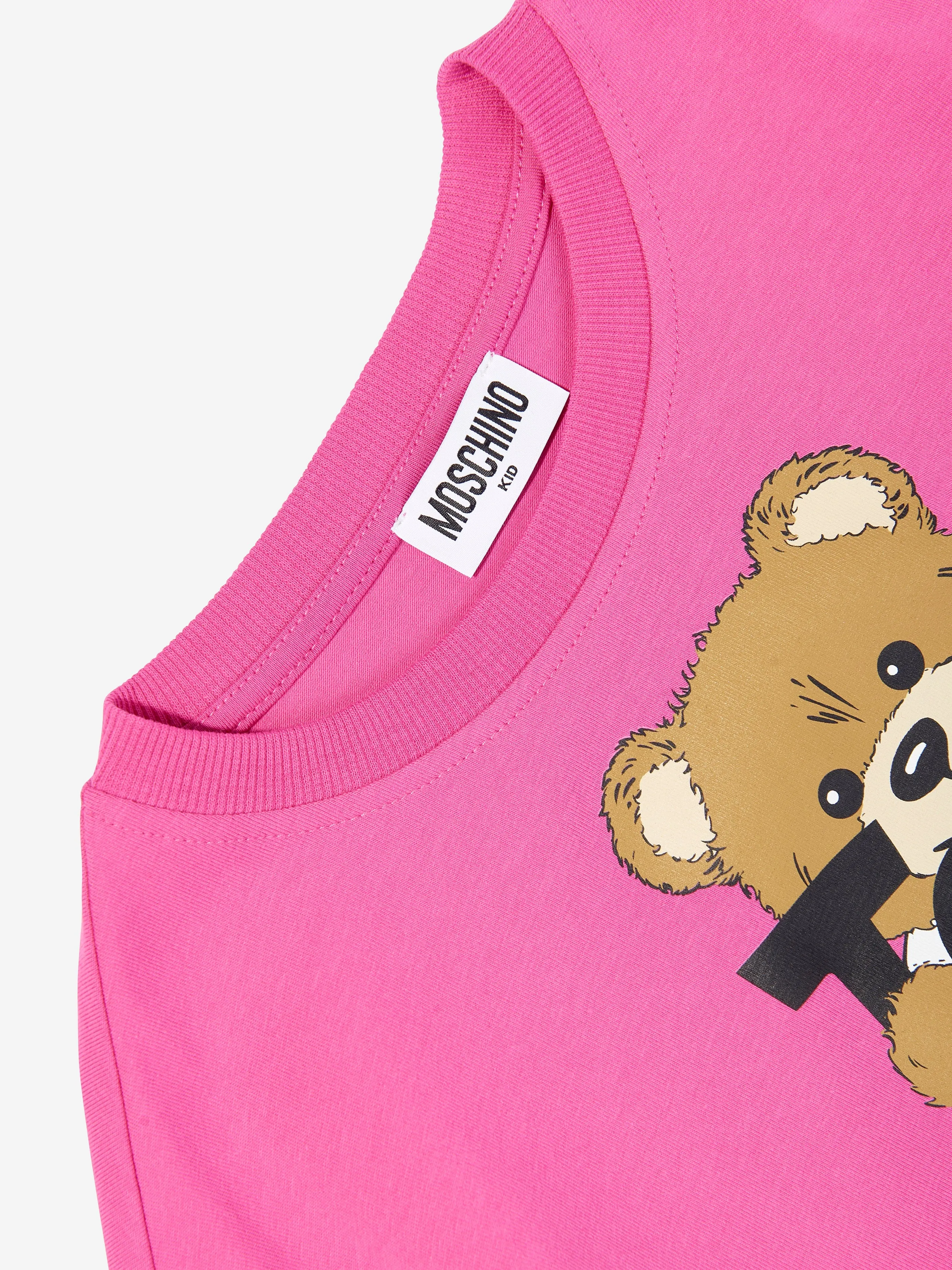 Girls Teddy Bear Logo T-Shirt in Pink