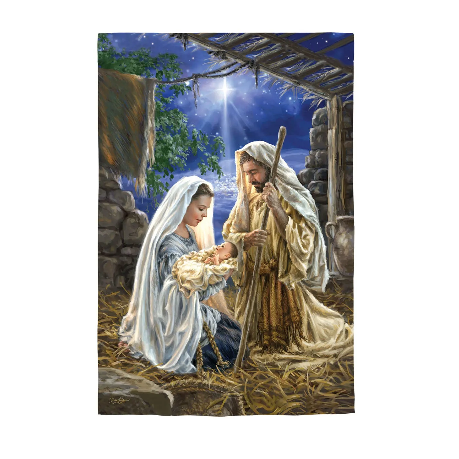Glory to God House Satin Flag,13a10037