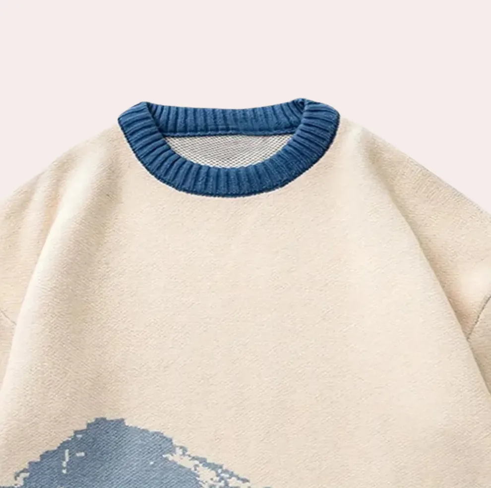 Godelief - men's jumper with striking mountain print