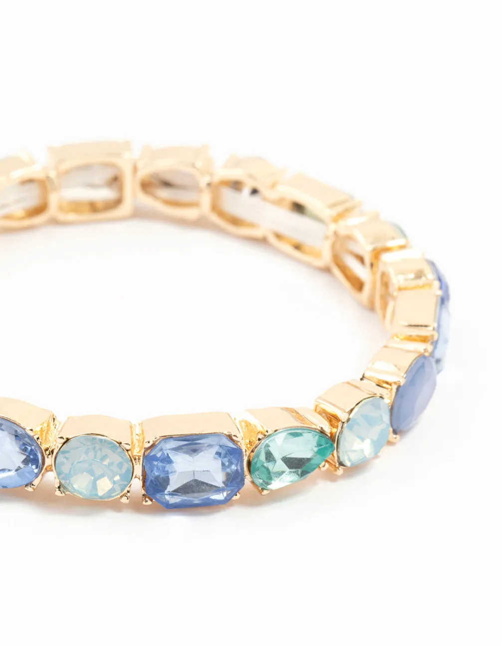 Gold Blue Cluster Bracelet