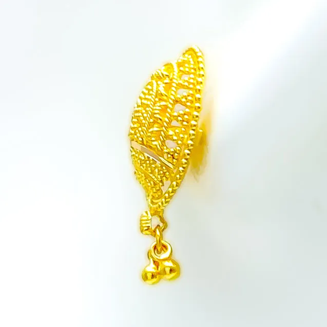 Gorgeous Engraved 22k Gold Earrings