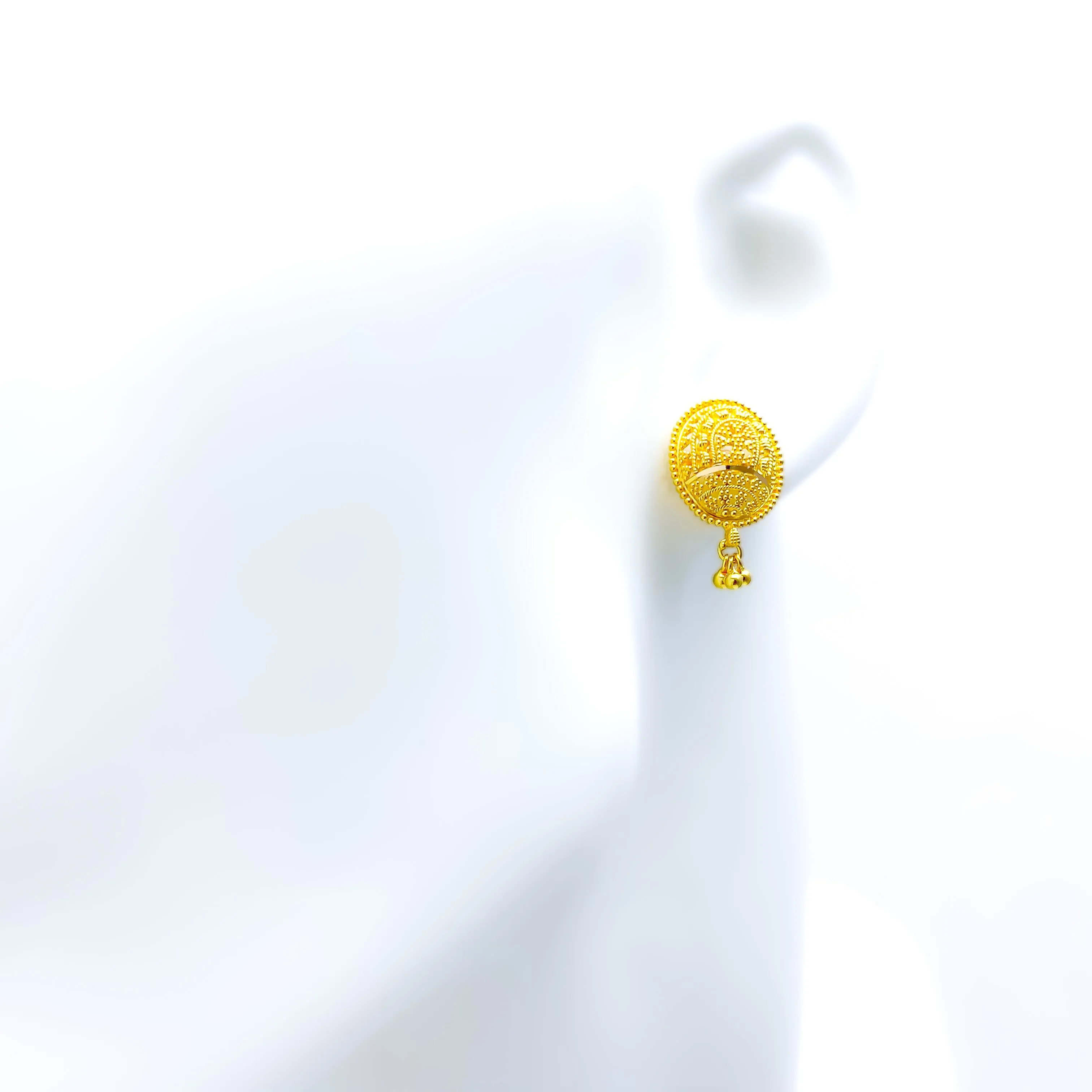 Gorgeous Engraved 22k Gold Earrings