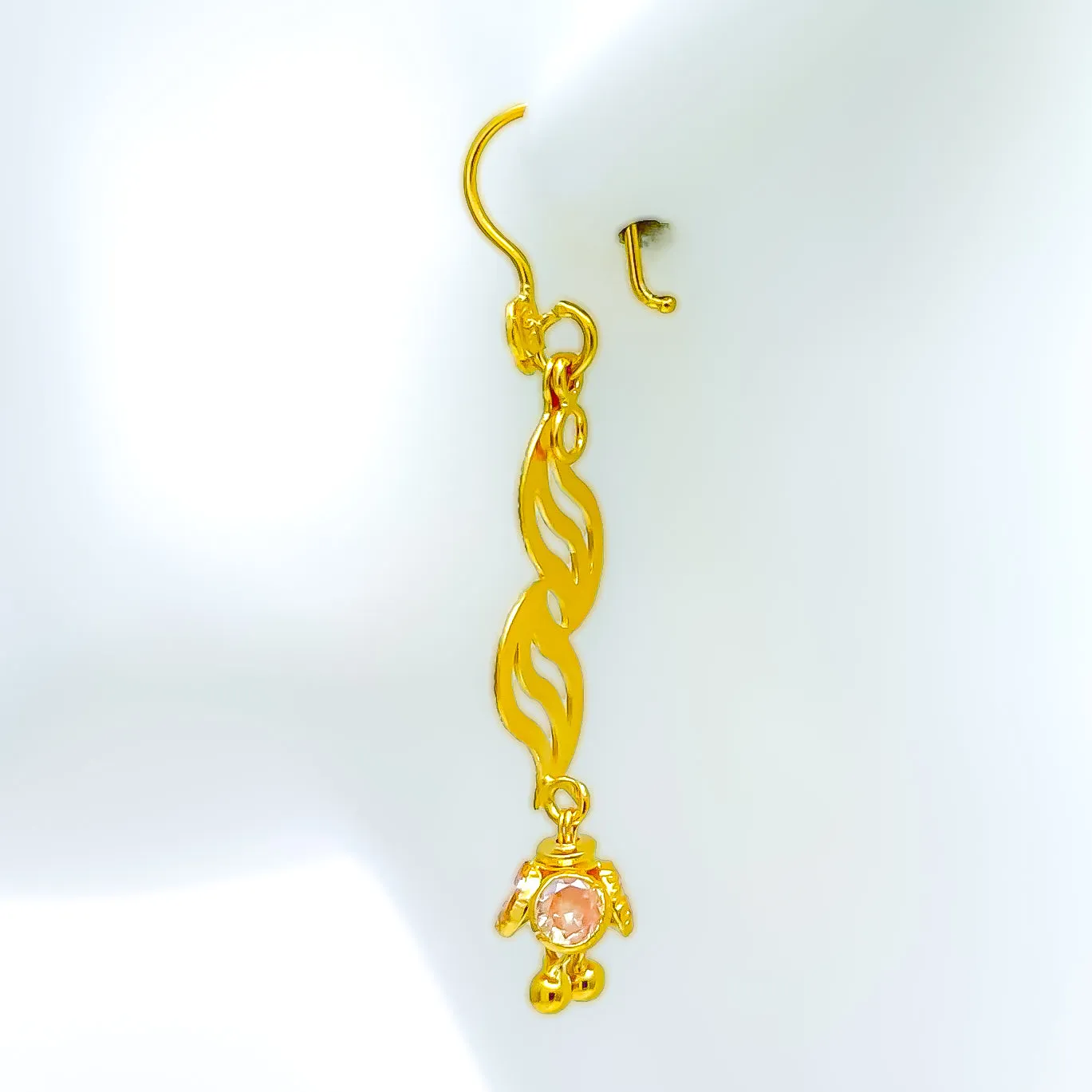 Gorgeous Fancy Heart 22k Gold Earrings