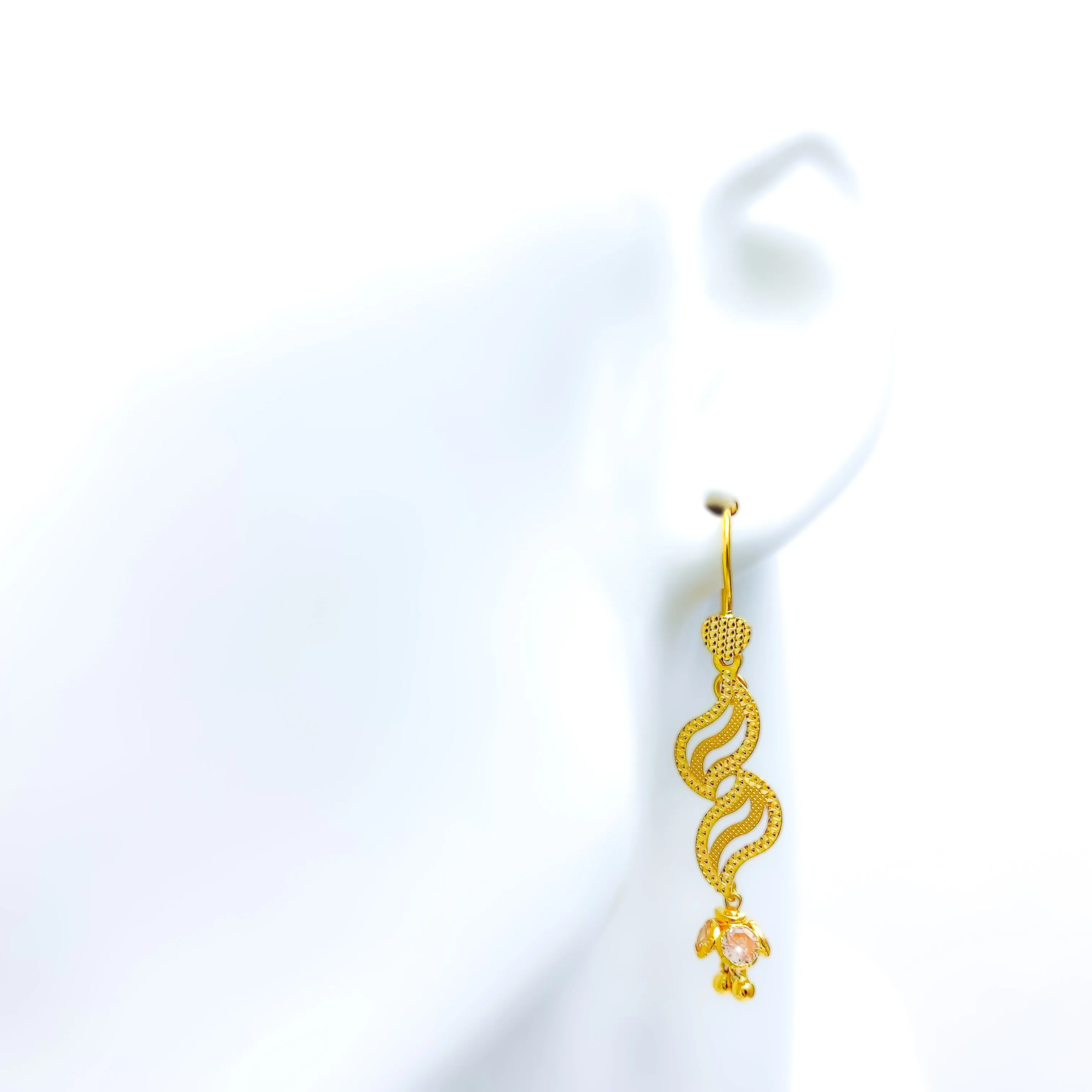 Gorgeous Fancy Heart 22k Gold Earrings