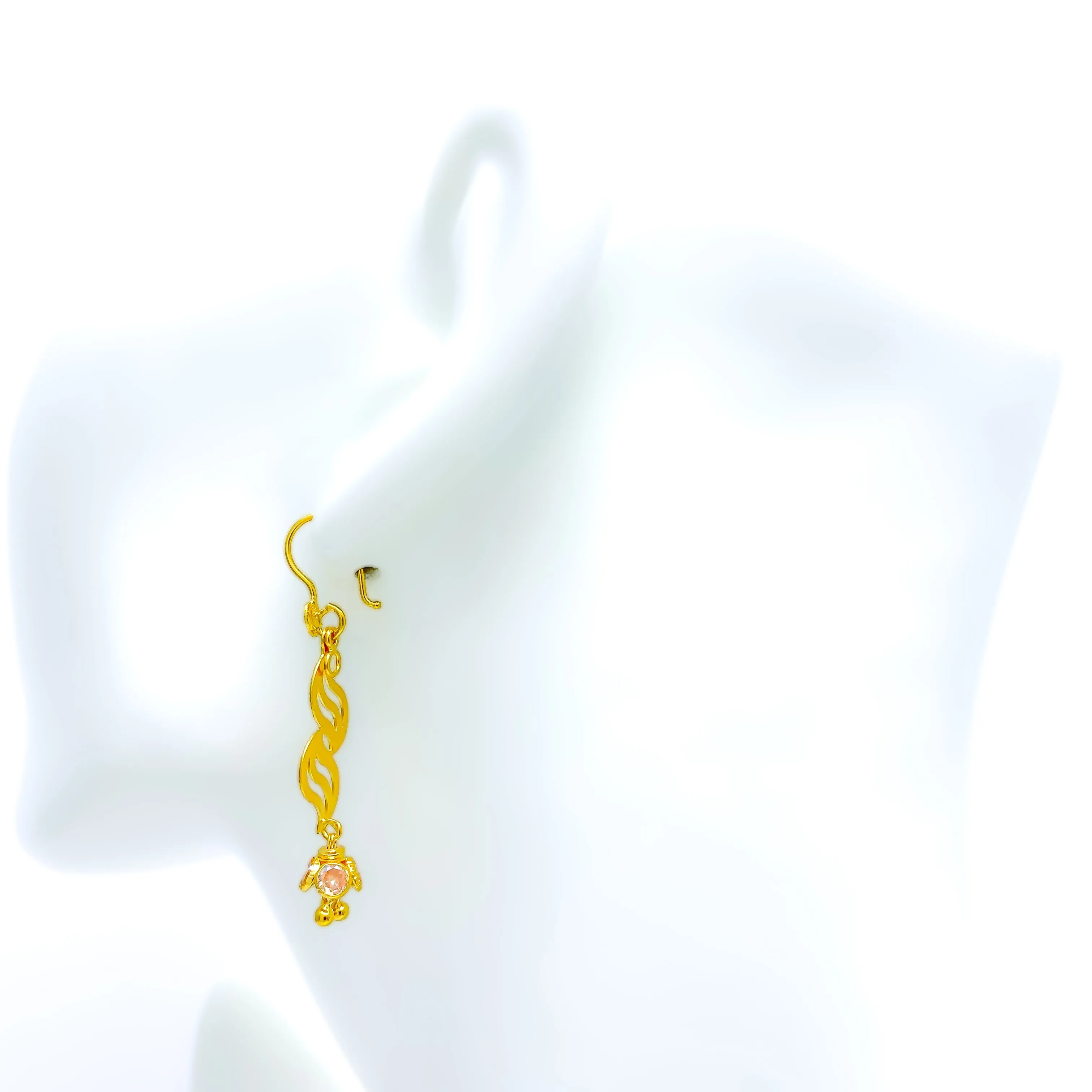 Gorgeous Fancy Heart 22k Gold Earrings