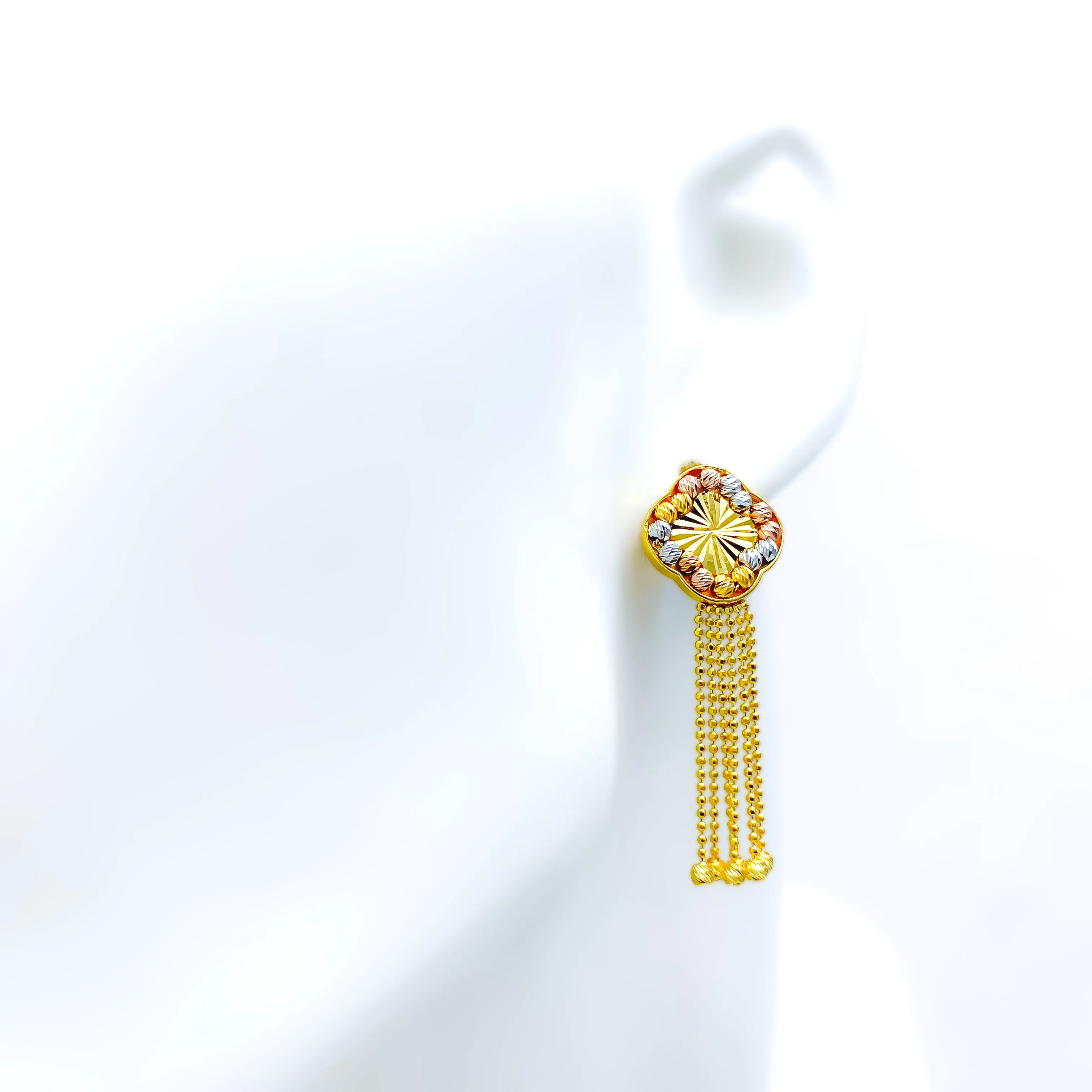 Gorgeous Multi-Color 21k Gold Hanging Earrings