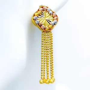Gorgeous Multi-Color 21k Gold Hanging Earrings