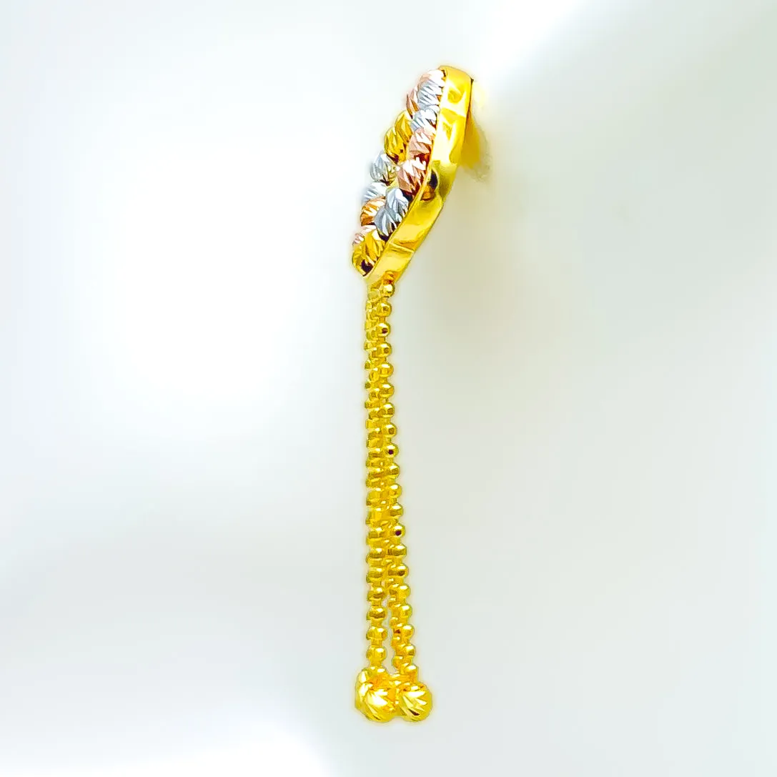 Gorgeous Multi-Color 21k Gold Hanging Earrings