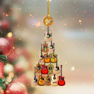 Guitar Christmas - Shaped Ornament 09