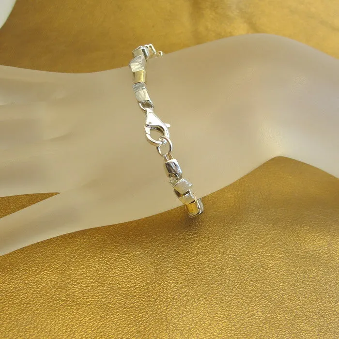 Hadar Designers Bracelet 14k Yellow Gold Fil Sterling Silver Handmade (I b036)