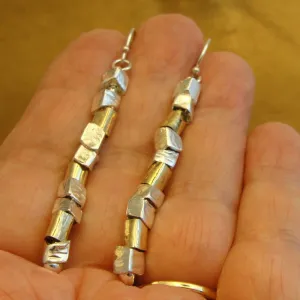 Hadar Designers Earrings Long Dangle 14k Gold Fil 925 Sterling Silver (I be036)