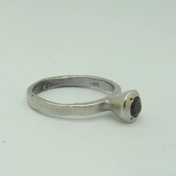 Hadar Designers Red Zircon Ring 925 Sterling Silver size 7 Handmade Art () LAST
