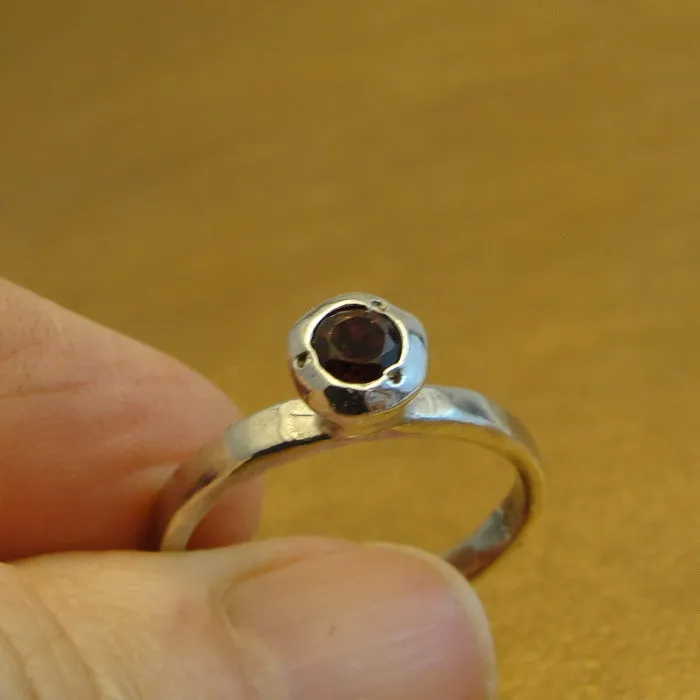 Hadar Designers Red Zircon Ring 925 Sterling Silver size 7 Handmade Art () LAST