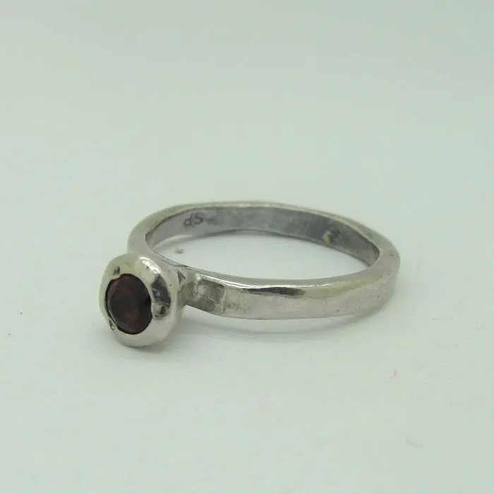 Hadar Designers Red Zircon Ring 925 Sterling Silver size 7 Handmade Art () LAST