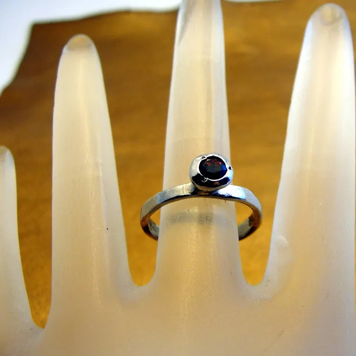 Hadar Designers Red Zircon Ring 925 Sterling Silver size 7 Handmade Art () LAST