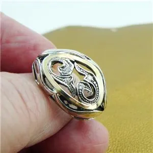 Hadar Designers ring 6,7,8,9 yellow gold 925 silver zircon  handmade (ms)y