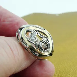 Hadar Designers ring 6,7,8,9 yellow gold 925 silver zircon  handmade (ms)y