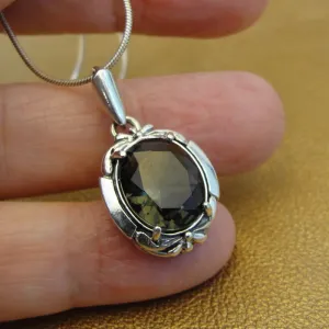 Hadar Designers smoky zircon Pendant 925 sterling silver handmade () LAST