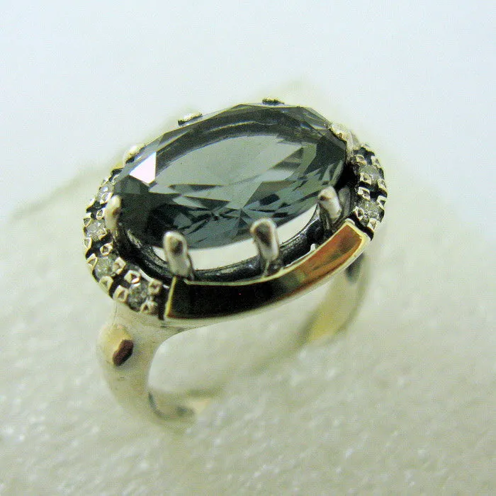 Hadar Designers smoky zircon Pendant 925 sterling silver handmade (ms 1549)y